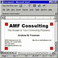 Business Card Creator for Word screenshot